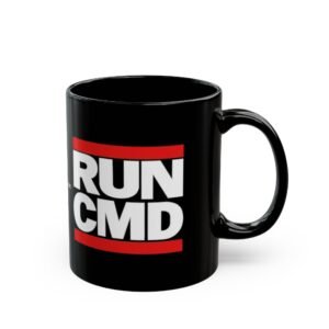 run cmd mug | command line programming coffee cup, coder dev humor