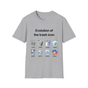 evolution of the trash icon — graphic tee