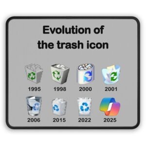 evolution of the trash icon — mouse pad