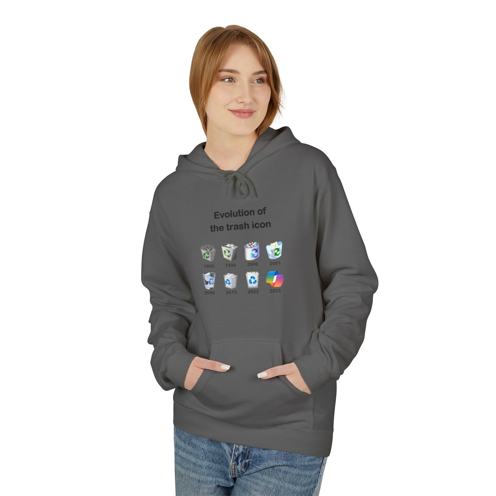 evolution of the trash icon — hoodie evolution of the trash icon — hoodie