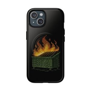 dumpster fire magnetic case phone case